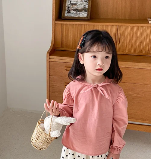 Girls 2021 Spring Cute Bowknot Long Sleeve Blouses Cotton Casual All-match Tops Children Clothes
Girls 2021 Spring Cute Bowknot Long Sleeve Blouses Cotton Casual All-match Tops Children Clothes
