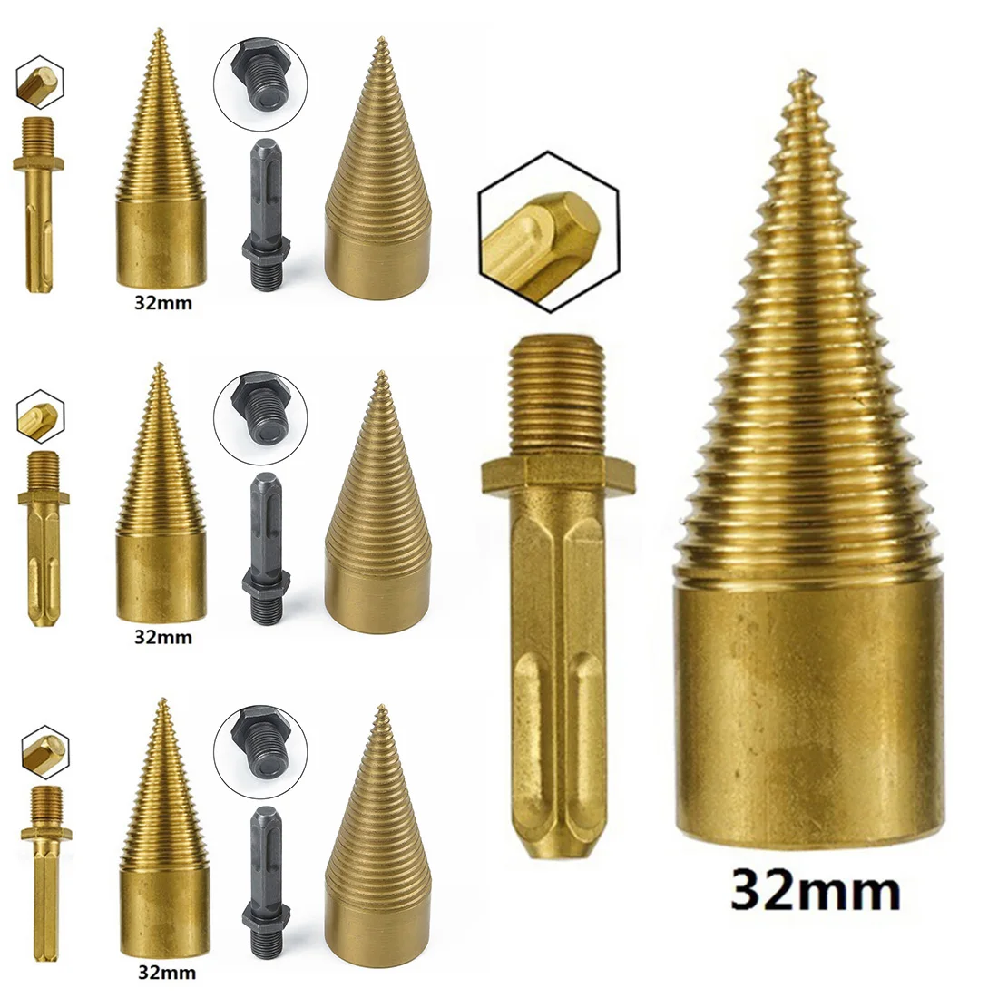 32/42mm HSS Step Drill Bit Wood Hole Cutter Drill Bit Round/Square/Hex Shank Logging Camping Farm Supply Firewood Gold Splitter
32/42mm HSS Step Drill Bit Wood Hole Cutter Drill Bit Round/Square/Hex Shank Logging Camping Farm Supply Firewood Gold Splitter
