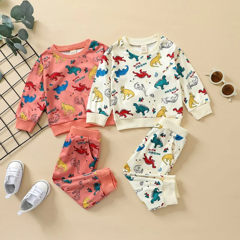 12m-5y Baby Boys Spring Autume Dinosaur Print Clothing Set Boy Long Sleeve O-neck T-shirt + Elastic Waist Trousers
12m-5y Baby Boys Spring Autume Dinosaur Print Clothing Set Boy Long Sleeve O-neck T-shirt + Elastic Waist Trousers