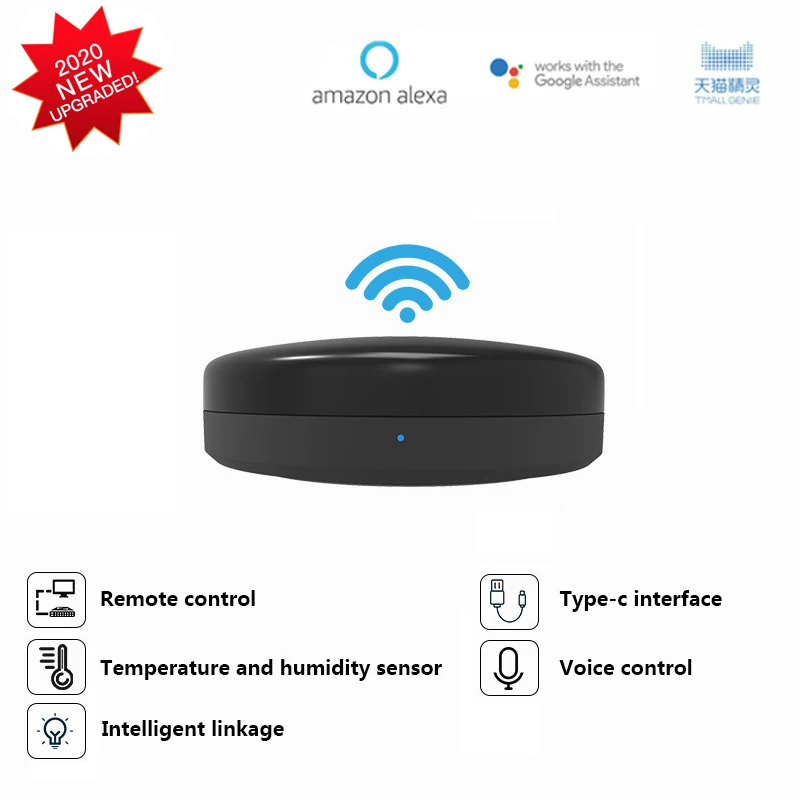 Tuya WiFi IR Remote Control for Air Conditioner TV DVD STB,Smart Home Infrared Universal Remote Controller For Alexa,Google Home
Tuya WiFi IR Remote Control for Air Conditioner TV DVD STB,Smart Home Infrared Universal Remote Controller For Alexa,Google Home
