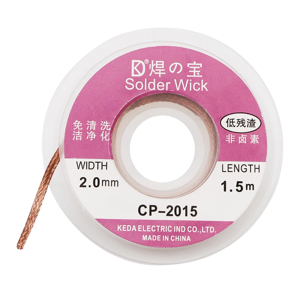 2mm Width 1.5M Length Desoldering Braid Welding Solder Remover Wick Wire Lead Cord Flux BGA Repair Tool
2mm Width 1.5M Length Desoldering Braid Welding Solder Remover Wick Wire Lead Cord Flux BGA Repair Tool