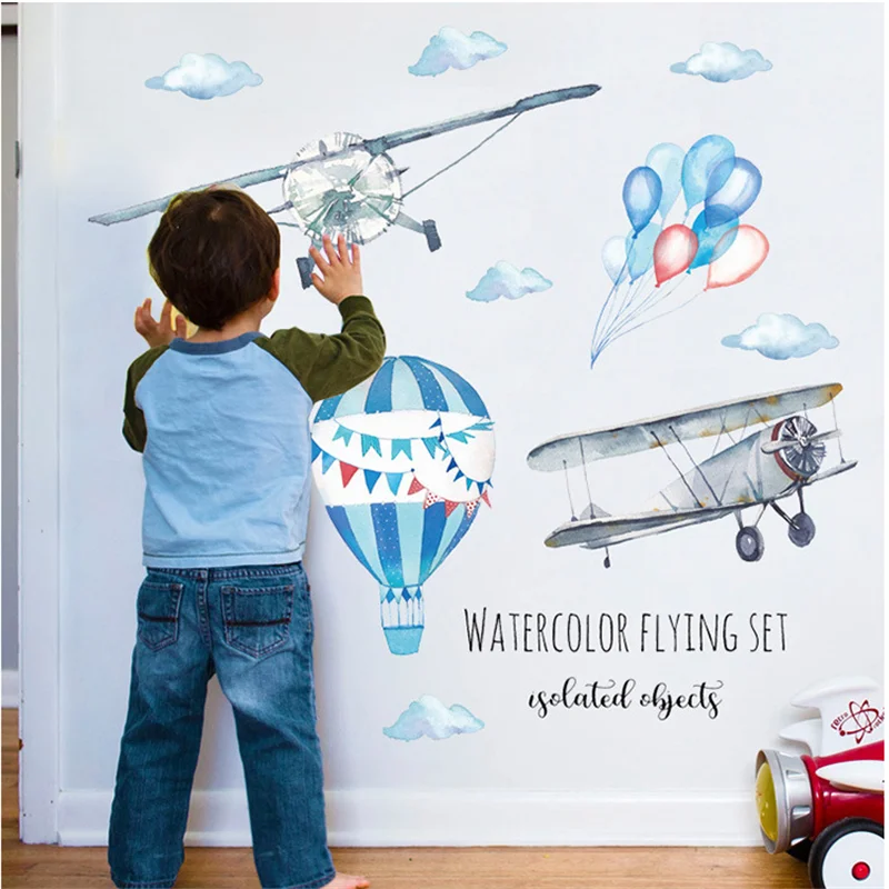 1PC Watercolor airplane hot air balloon Wall Sticker For kids baby rooms home decor PVC Mural Decals nursery stickers wallpaper
1PC Watercolor airplane hot air balloon Wall Sticker For kids baby rooms home decor PVC Mural Decals nursery stickers wallpaper