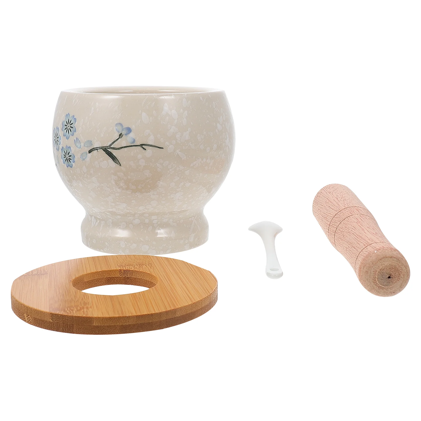 1 Набор, керамическая чесночная мельница с деревянной палочкой 
1 Набор, керамическая чесночная мельница с деревянной палочкой