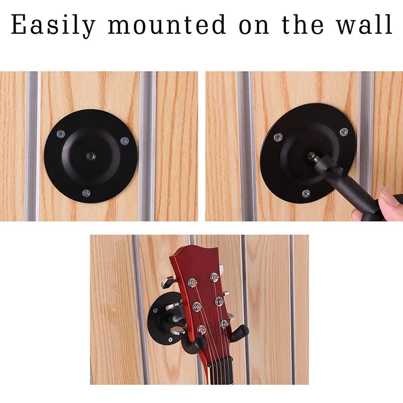 4 Pcs Guitar Wall Mount,for Wall Hangers,Guitar Hooks Perfectly Displayed in Music Retail Stores/Bedrooms/Bars,Black
4 Pcs Guitar Wall Mount,for Wall Hangers,Guitar Hooks Perfectly Displayed in Music Retail Stores/Bedrooms/Bars,Black
