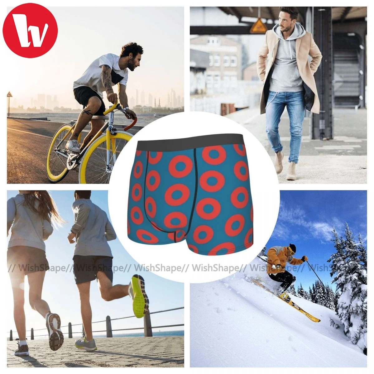 Donut Underwear Trenky Polyester Classic Trunk Men Pouch Printed Boxer Brief