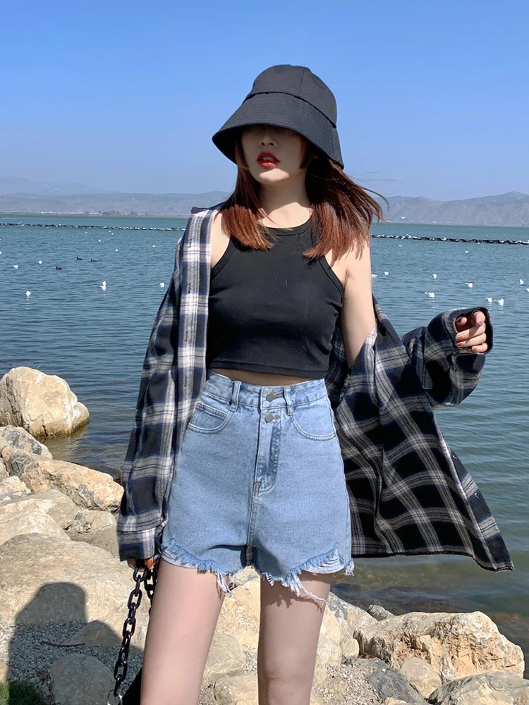 High waist denim shorts women's summer loose 2021 new thin fashion INSA word black hot pants
High waist denim shorts women's summer loose 2021 new thin fashion INSA word black hot pants