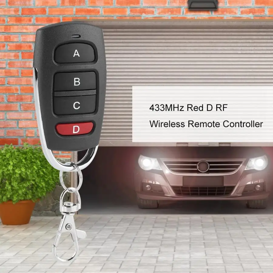 Door Remote Control 433MHz Red D Four Buttons RF Wireless Transmitter Learning Code Controller mando garaje | Безопасность и