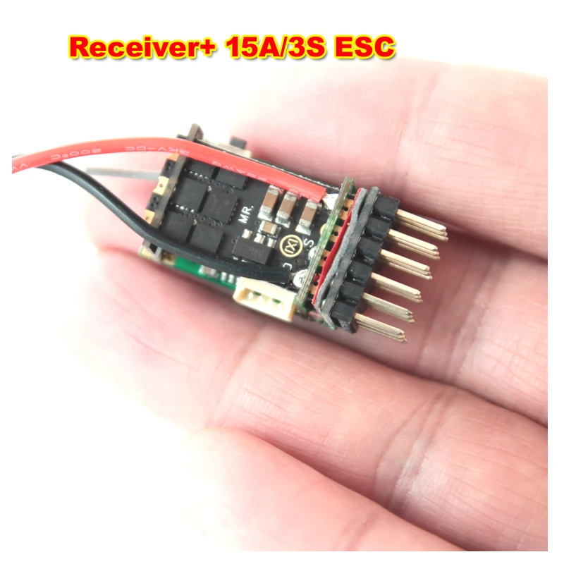 

34x16.2x9.8mm FR7012 2.4G 6CH Mini Receiver 2-3S Built-In 15A Brushless ESC 2A/5V BEC for Futaba FRSKY F3P RC Airplane Drone
