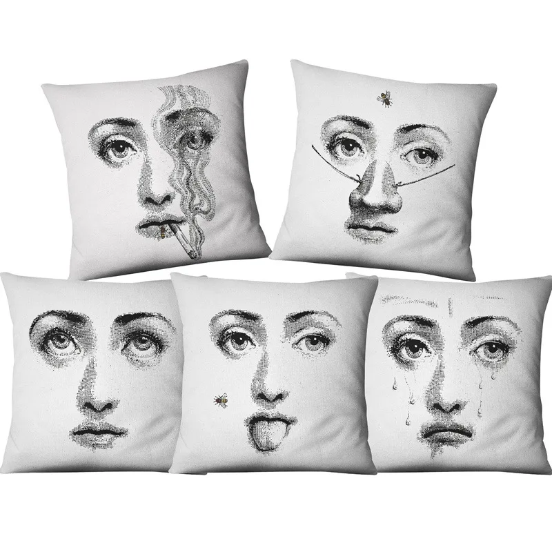 Pillow Cover Decorative Cotton Human face pillowcase linen pillowcase home car Decorative accessories 45X45CM
Pillow Cover Decorative Cotton Human face pillowcase linen pillowcase home car Decorative accessories 45X45CM