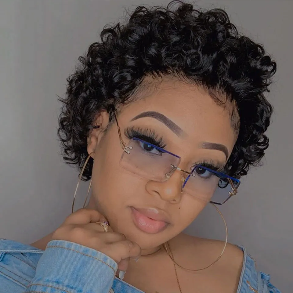 Short Curly Human Hair Wigs Pixie Cut Wigs Cheap Human Hair Wigs Under $50 Lace Front Wig For Black Woman Remy Human Hair
Short Curly Human Hair Wigs Pixie Cut Wigs Cheap Human Hair Wigs Under $50 Lace Front Wig For Black Woman Remy Human Hair