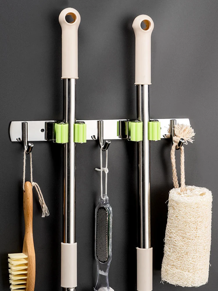 Stainless Steel Hanging Rack Wall Mounted Mop Brush Broom Holder Storage Hanger with Hook Shelf Space Saving Bathroom Accessorie
Stainless Steel Hanging Rack Wall Mounted Mop Brush Broom Holder Storage Hanger with Hook Shelf Space Saving Bathroom Accessorie