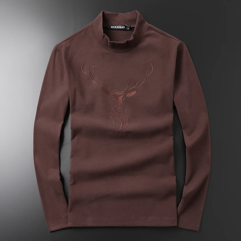 Famous Brand Designer Men's T Shirts Half Turtleneck Elk Pattern Velvet Thicken Full Sleeve Male Autumn Clothing#81841
Famous Brand Designer Men's T Shirts Half Turtleneck Elk Pattern Velvet Thicken Full Sleeve Male Autumn Clothing#81841