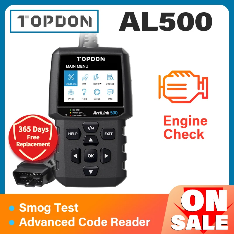 Автомобильный диагностический сканер TOPDON AL500 OBD2, диагностический инструмент OBDII, считыватель кодов неисправностей, проверка двигателя, исп... 
Автомобильный диагностический сканер TOPDON AL500 OBD2, диагностический инструмент OBDII, считыватель кодов неисправностей, проверка двигателя, исп...
