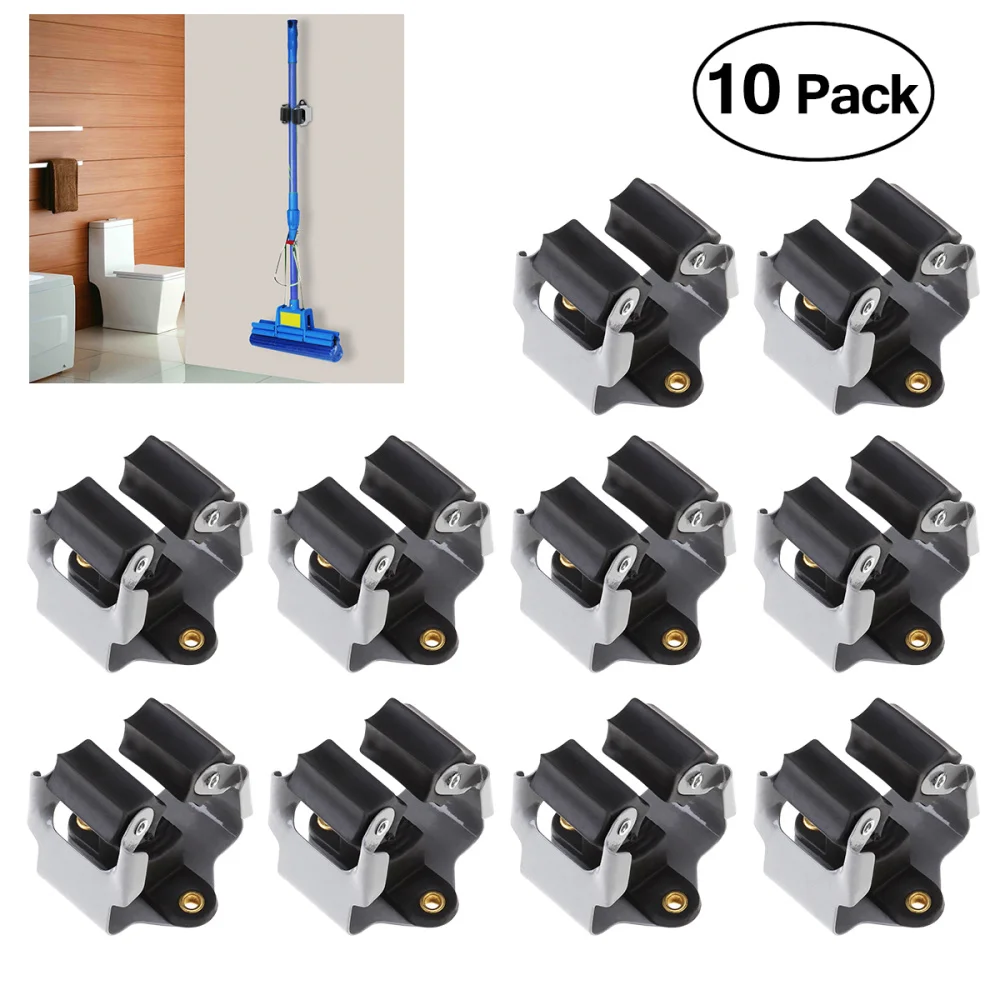 10PCS Broom Hanger Mop and Broom Holder Broom Organizer Grip Clips Wall Mounted Garden Storage Rack with Screws (Black) 
10PCS Broom Hanger Mop and Broom Holder Broom Organizer Grip Clips Wall Mounted Garden Storage Rack with Screws (Black)