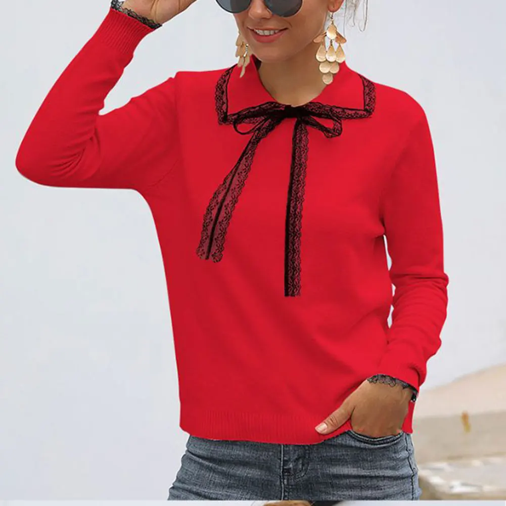 Women Sweater Lace Long Sleeve Bow Pullover Sweater Casual Tops Travel Shopping BMF88
Women Sweater Lace Long Sleeve Bow Pullover Sweater Casual Tops Travel Shopping BMF88