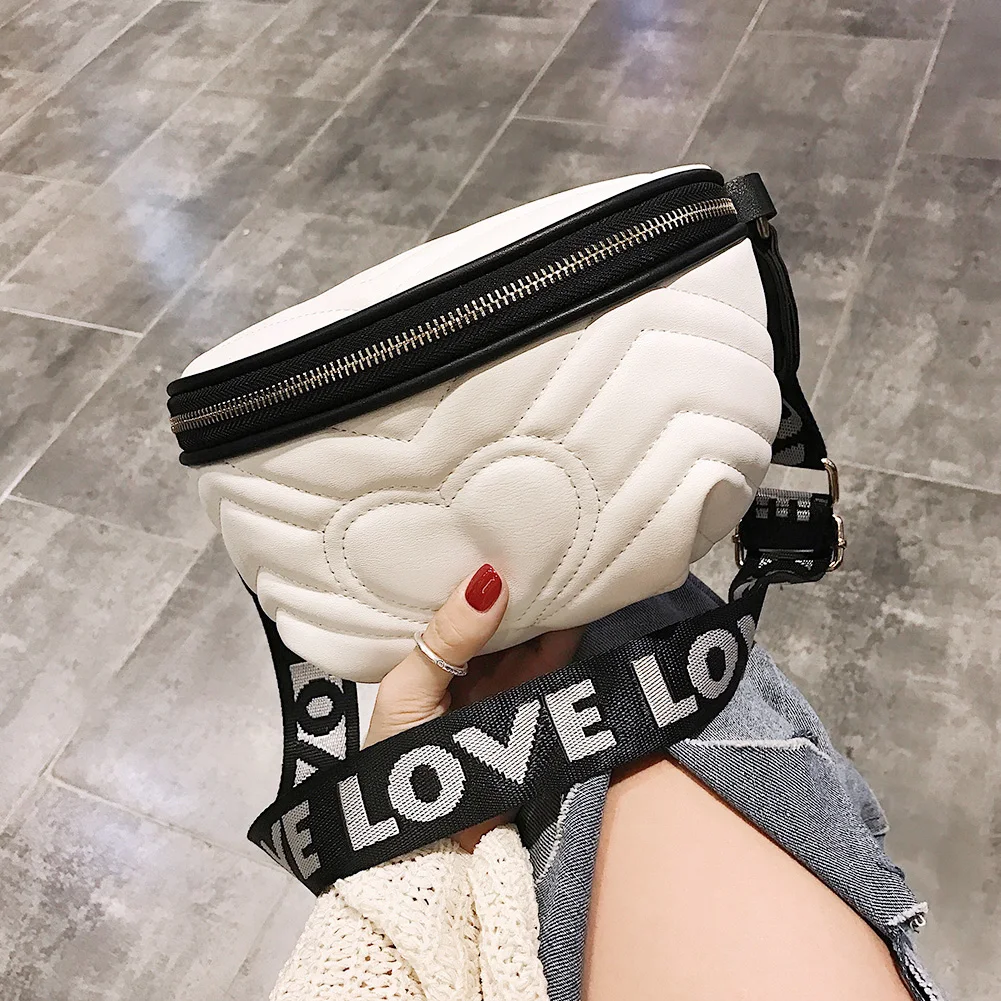 Solid Color Love Heart Decor Women Waist Bag PU and Canvas Crossbody Shoulder Bag Chest Bags Fashion Ladies Fanny Pack Belt Bag
Solid Color Love Heart Decor Women Waist Bag PU and Canvas Crossbody Shoulder Bag Chest Bags Fashion Ladies Fanny Pack Belt Bag