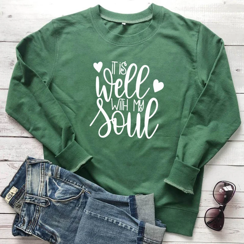 It Is Well With My Soul Heart Print Sweatshirt Casual 90s Graphic Jesus Pullovers Religious Women Christian Church Sweatshirts
It Is Well With My Soul Heart Print Sweatshirt Casual 90s Graphic Jesus Pullovers Religious Women Christian Church Sweatshirts