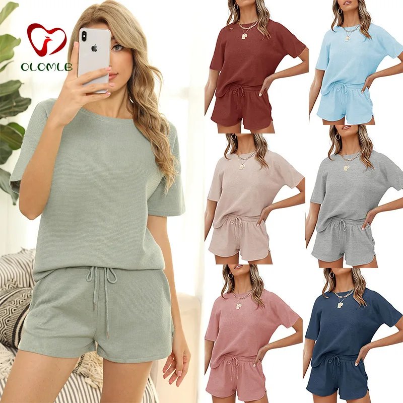 2021 Spring and Summer New Women's Clothing Rib Short Sleeve Home Wear Solid Color Casual Two Pieces Daily Wear Suit
2021 Spring and Summer New Women's Clothing Rib Short Sleeve Home Wear Solid Color Casual Two Pieces Daily Wear Suit