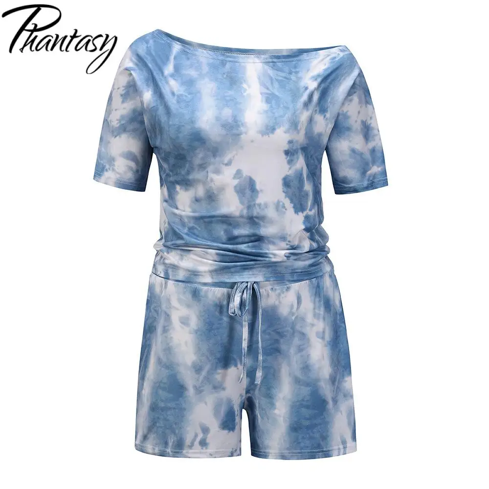 Phantasy 2021 Summer New Women's Tie-Dye Short-Sleeved T-Shirt Wide-Leg Shorts Casual Fashion Printed Two-Piece Suit Plus Size
Phantasy 2021 Summer New Women's Tie-Dye Short-Sleeved T-Shirt Wide-Leg Shorts Casual Fashion Printed Two-Piece Suit Plus Size