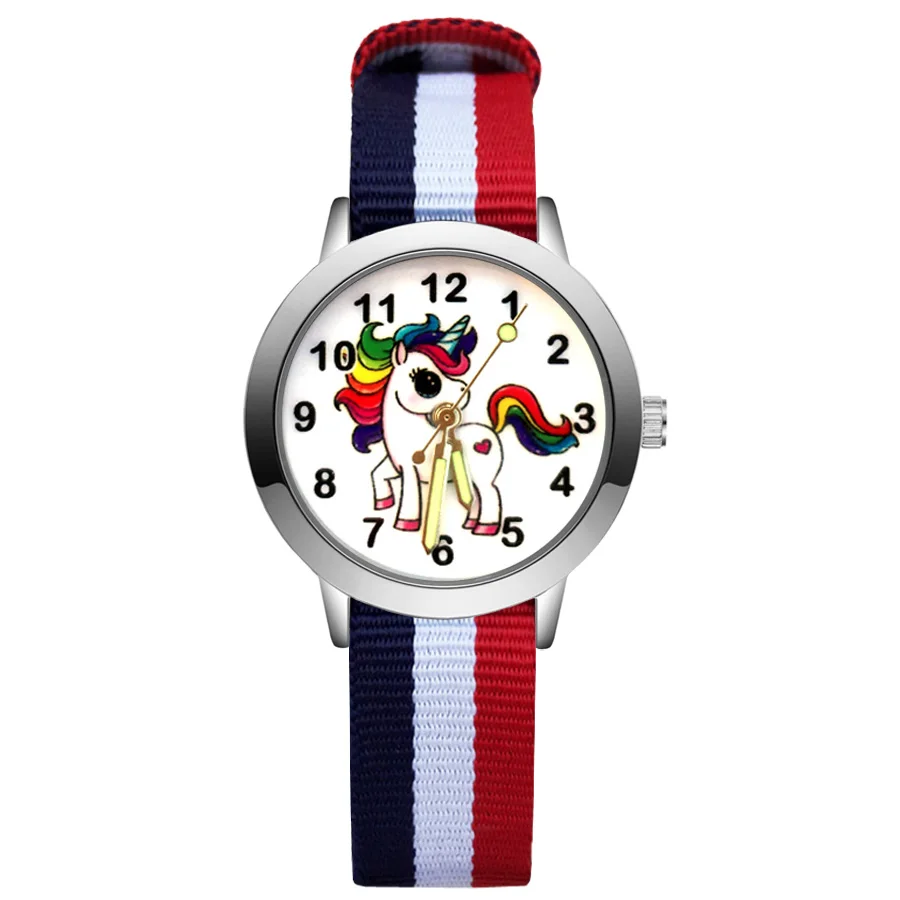 Cartoon Cute Pretty Unicorn Horse Style Children's Watches Kids Student Girls Boys Quartz Nylon Strap Wrist Watch JA166
Cartoon Cute Pretty Unicorn Horse Style Children's Watches Kids Student Girls Boys Quartz Nylon Strap Wrist Watch JA166