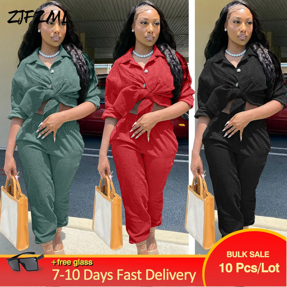 Bulk Items Wholesale Lots Women Corduroy Two Piece Tracksuit Fall Clothing Turn Down Collar Full Sleeve Tops and Long Pant Y2K
Bulk Items Wholesale Lots Women Corduroy Two Piece Tracksuit Fall Clothing Turn Down Collar Full Sleeve Tops and Long Pant Y2K