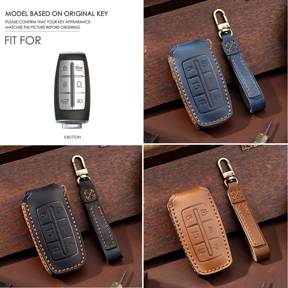 1PC Leather Car Styling Key Case Car Holder Shell Remote Cover Keychain For Genesis GV70/80/90 Auto Interior Brown Blue Black
1PC Leather Car Styling Key Case Car Holder Shell Remote Cover Keychain For Genesis GV70/80/90 Auto Interior Brown Blue Black