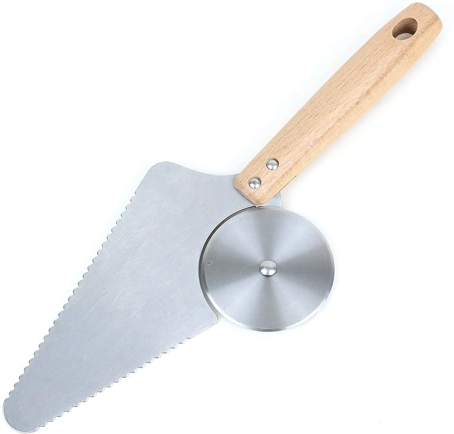 Multi-functional Pizza Cutter Wheel Premium Stainless Steel Pizza Slicer Clip with wood handle 3 in 1 for Pizza Pies Bread
Multi-functional Pizza Cutter Wheel Premium Stainless Steel Pizza Slicer Clip with wood handle 3 in 1 for Pizza Pies Bread