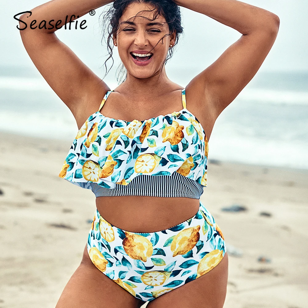 SEASELFIE Plus Size Tank High Waist Bikini Sets Women Sexy Large Size Lemon Print Bikinis Two Pieces Swimsuit 2022 Swimming Suit
SEASELFIE Plus Size Tank High Waist Bikini Sets Women Sexy Large Size Lemon Print Bikinis Two Pieces Swimsuit 2022 Swimming Suit