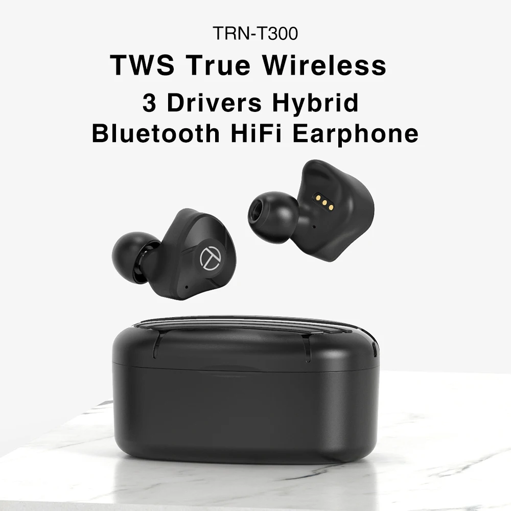 Наушники-вкладыши TRN T300 TWS 2BA + 1DD Hi-Fi с гибридным приводом Heaset Bluetooth 5 2 IEM BT20S PRO X1 X1E E12