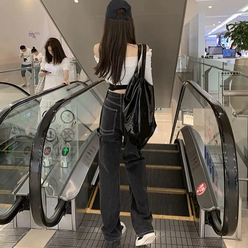 Autumn Women Black Loose High Waist Jeams 2021 Gothic Mopping Pants Literary Retro Simple Korean Style Mom Water Wash Clothes
Autumn Women Black Loose High Waist Jeams 2021 Gothic Mopping Pants Literary Retro Simple Korean Style Mom Water Wash Clothes