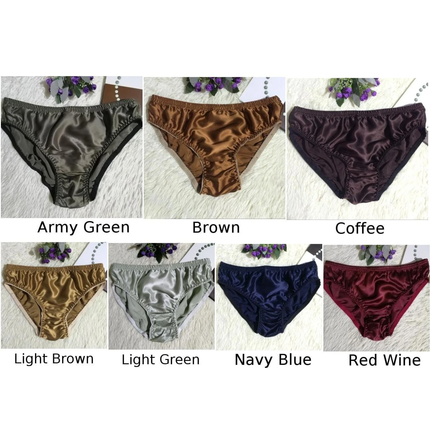 Men's Briefs Underwear Knickers 100% Silk Mid Rise Panties Lingeries Bottoms Men's Silk Underwear