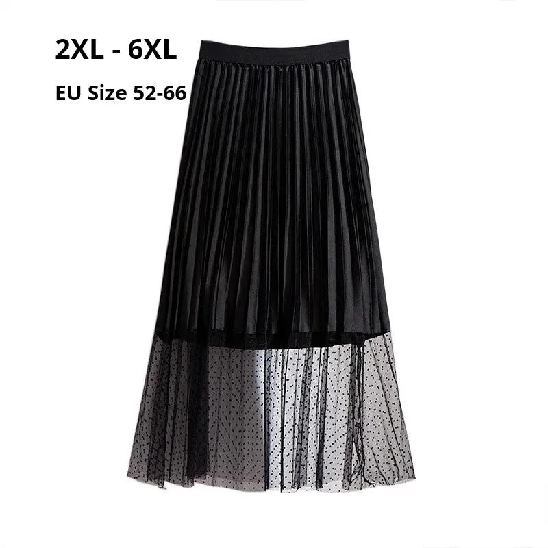 

Российские размеры 54 56 58 60 62 64 66 , Модная женская длинная юбка большого размера 6XL 5XL 4XL 3XL 2XL, Женская эластичная черная юбка макси с высокой тал...