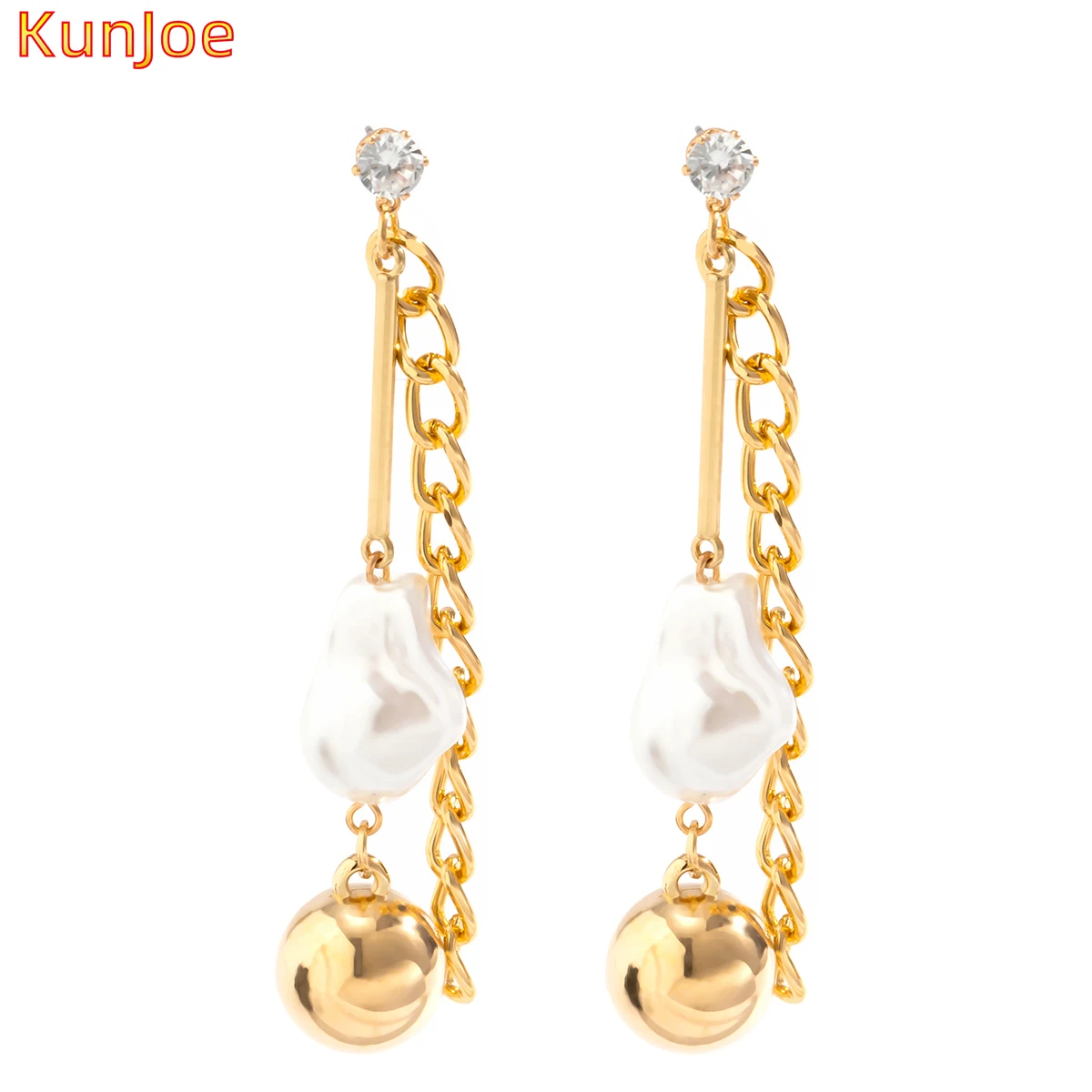 KunJoe Fashion Acrylic Pearl Pendant Exquisite Zircon Earrings Women Simple Long Chain Tassel Statement Earrings Jewelry Gift
KunJoe Fashion Acrylic Pearl Pendant Exquisite Zircon Earrings Women Simple Long Chain Tassel Statement Earrings Jewelry Gift