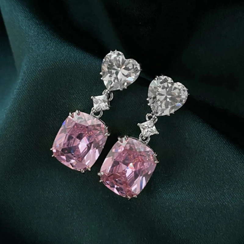 Luxury High Quality CZ Cubic Zirconia Silver Color Heart Dangle Yellow Pink Earrings for Women Wedding Eternity Love Jewelry
Luxury High Quality CZ Cubic Zirconia Silver Color Heart Dangle Yellow Pink Earrings for Women Wedding Eternity Love Jewelry