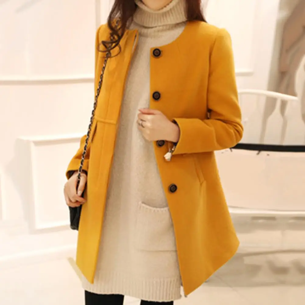 Winter Warm Coat women long-sleeved O-neck Coat casual loose large size solid color wild pocket button cardigan windbreaker Coat
Winter Warm Coat women long-sleeved O-neck Coat casual loose large size solid color wild pocket button cardigan windbreaker Coat