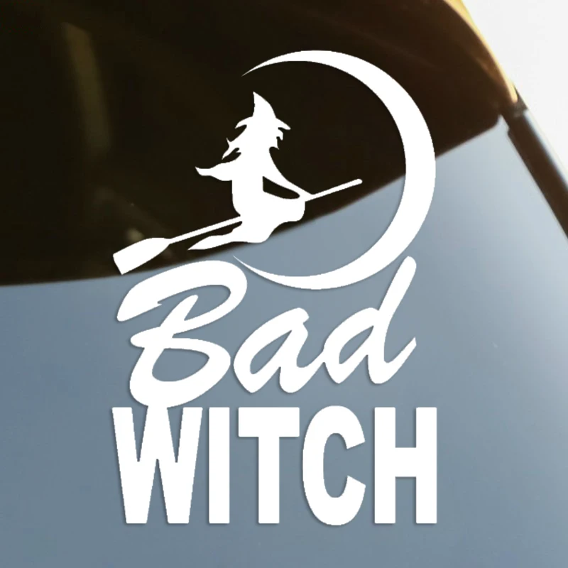 

Плохая Ведьма Луна метла,Bad Witch высечка виниловая наклейка автомобильная наклейка водонепроницаемые автомобильные декорации на кузове автомобиля бампер заднее окно ноутбук # S60310