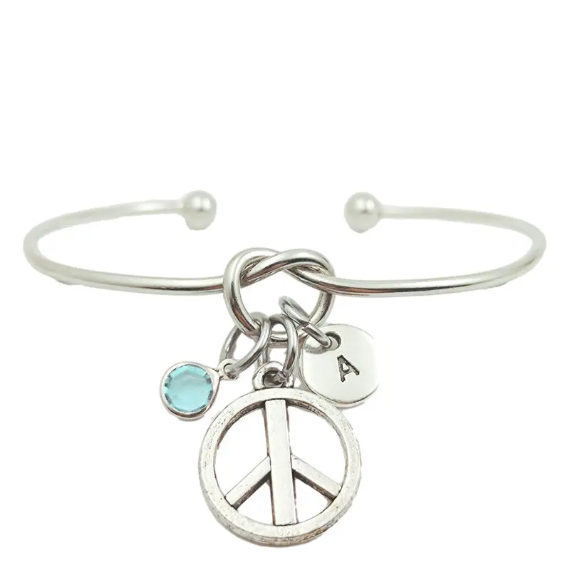Peace Sign Creative Initial Letter Monogram Birthstone Adjustable Bracelet Fashion Jewelry Women Gift Pendant
Peace Sign Creative Initial Letter Monogram Birthstone Adjustable Bracelet Fashion Jewelry Women Gift Pendant