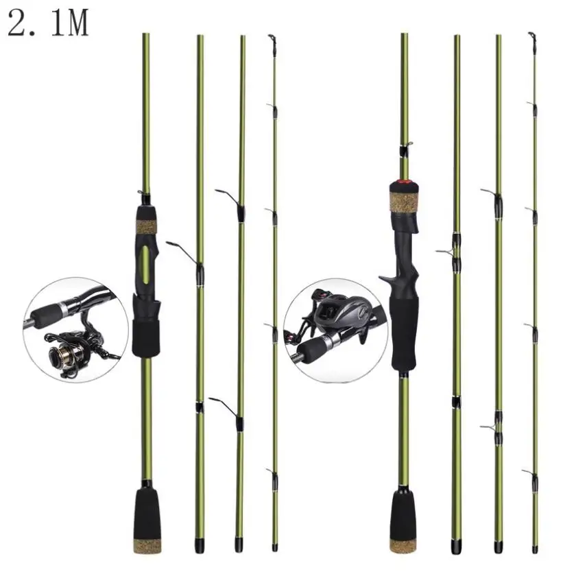 2.1m 4 Section Carbon Fiber Lures Fishing Rod M Power Portable Ultra Light Spinning / Casting Fishing Pole
2.1m 4 Section Carbon Fiber Lures Fishing Rod M Power Portable Ultra Light Spinning / Casting Fishing Pole