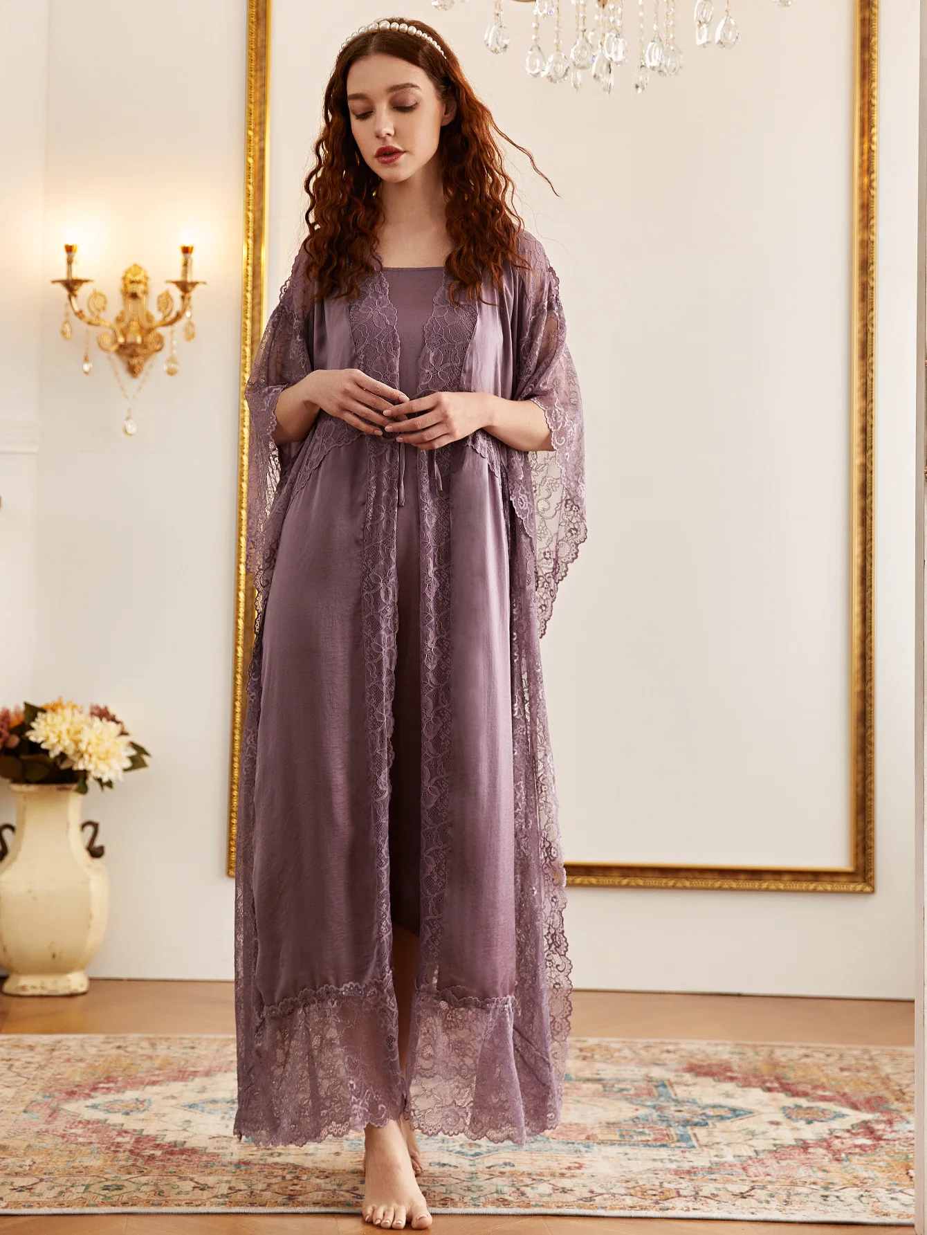 Summer Elegant Ladies Imitation Silk Nightdress Lace Embroidery Loose Large Size 2 piece Pajamas Suit Sexy Nightgown y1046 
Summer Elegant Ladies Imitation Silk Nightdress Lace Embroidery Loose Large Size 2 piece Pajamas Suit Sexy Nightgown y1046