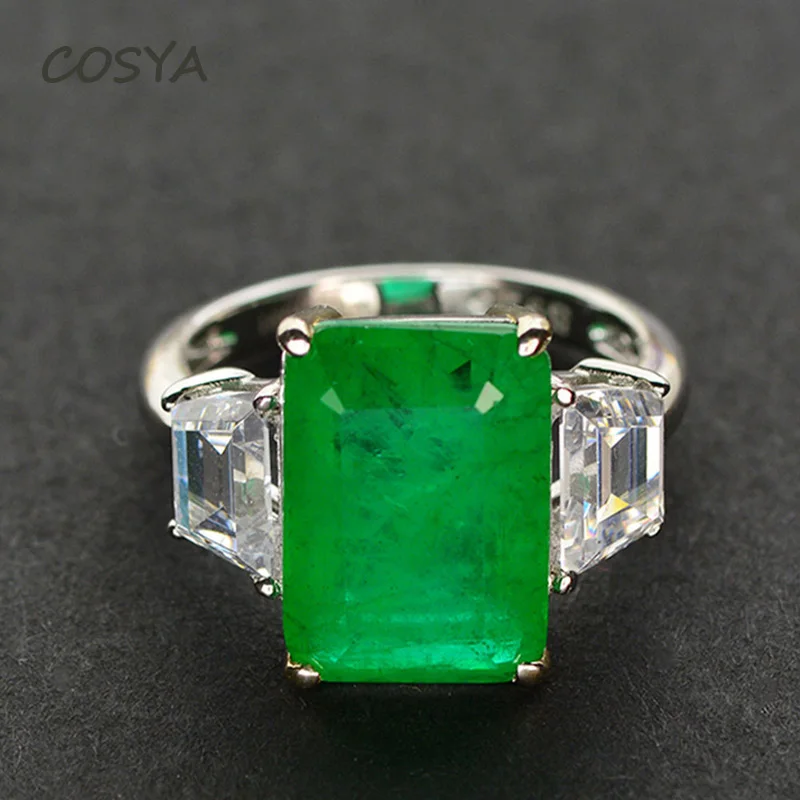 COSYA 100% 925 Sterling Silver Emerald Rectangle High Carbon Diamond Anniversary Rings Vintage Palace Style Fine Jewelry Gift
COSYA 100% 925 Sterling Silver Emerald Rectangle High Carbon Diamond Anniversary Rings Vintage Palace Style Fine Jewelry Gift