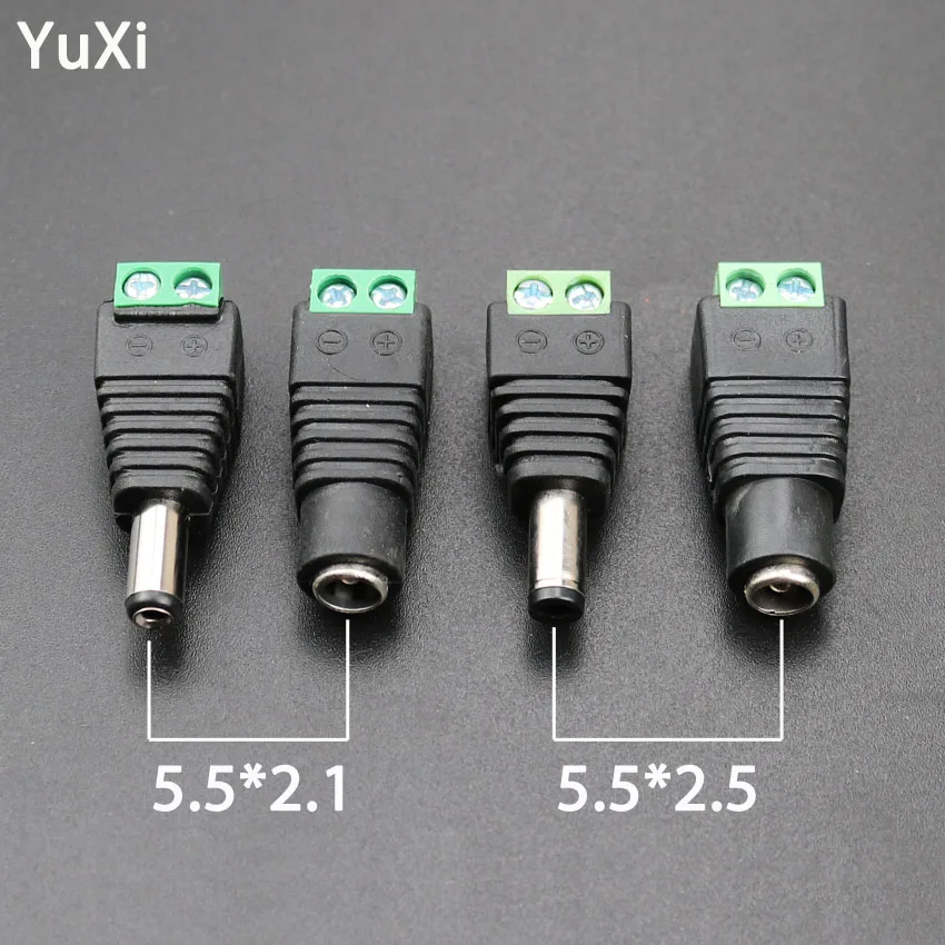 YuXi DC Plug 12V 5.5*2.1mm 5.5*2.5 mm DC Power Male Female Plug Jack Adapter Connector for CCTV single color LED Light
YuXi DC Plug 12V 5.5*2.1mm 5.5*2.5 mm DC Power Male Female Plug Jack Adapter Connector for CCTV single color LED Light