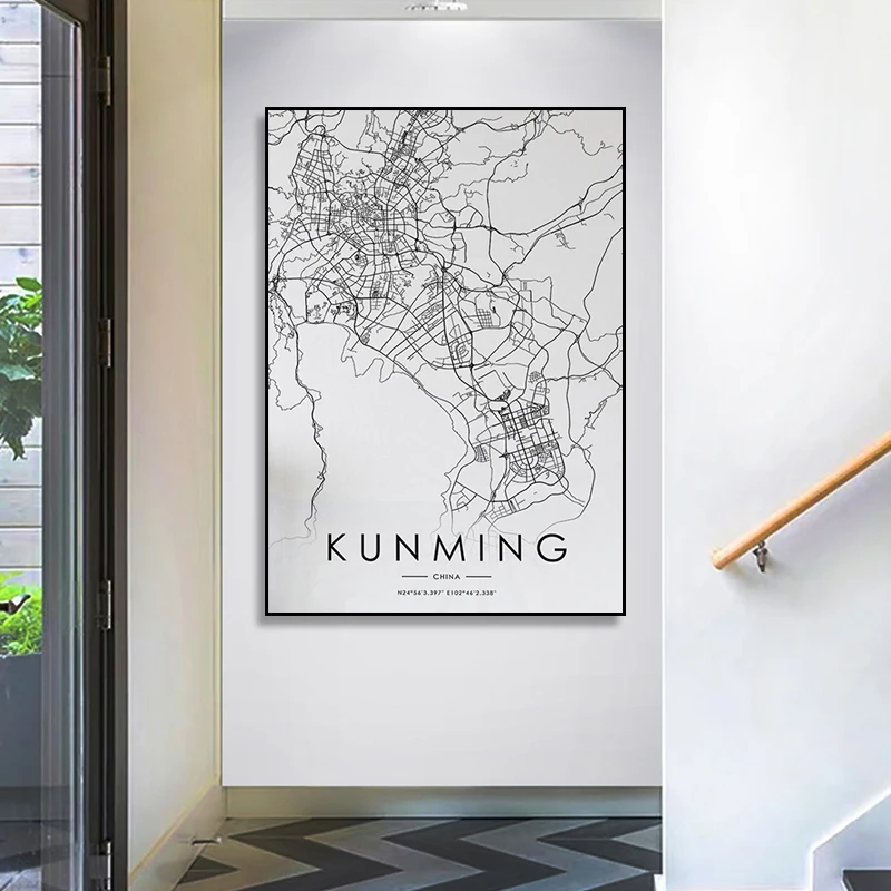 KUNMING city map Nordic Living Room Decoration Canvas Poster Modern Home Decor Art Print Painting
KUNMING city map Nordic Living Room Decoration Canvas Poster Modern Home Decor Art Print Painting