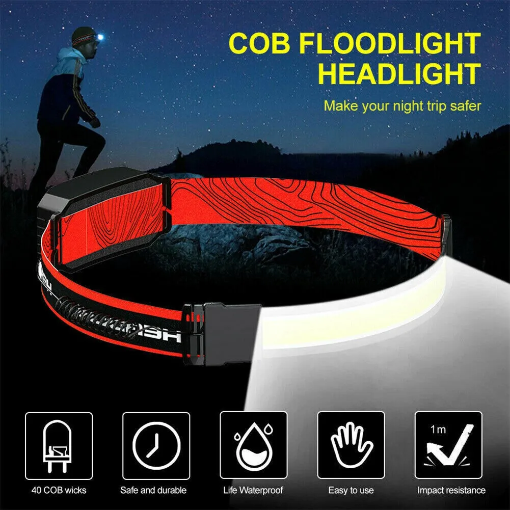 Portable 3 Lighting Modes LED COB Headlamp 9999 Lumens Head Torch Flashlight Work Lights Waterproof Strip Work Light Headlight
Portable 3 Lighting Modes LED COB Headlamp 9999 Lumens Head Torch Flashlight Work Lights Waterproof Strip Work Light Headlight