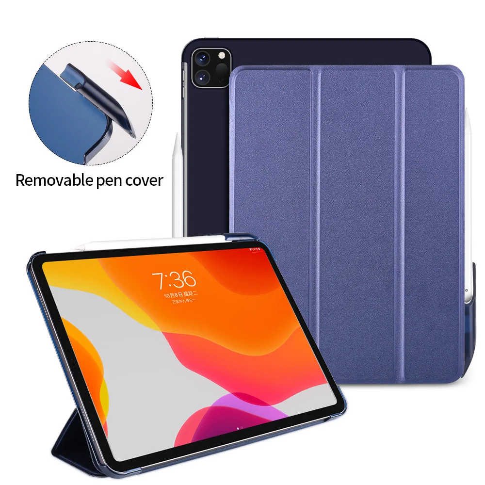 Чехол для iPad Pro 11 2018 чехол из искусственной кожи 2020 жесткий нижний со съемным