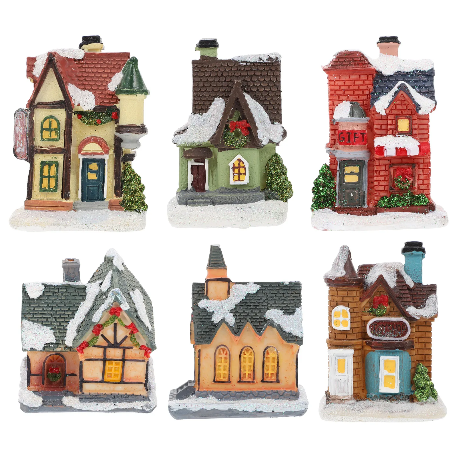 6Pcs Christmas Luminous House Decor Micro Landscape Ornament Chic Resin Caft Micro-Landscape House Decorations Luminous House
6Pcs Christmas Luminous House Decor Micro Landscape Ornament Chic Resin Caft Micro-Landscape House Decorations Luminous House
