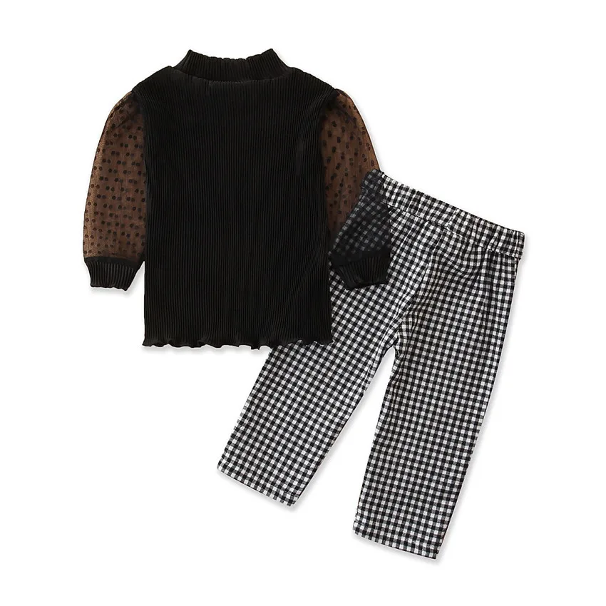 Kids Clothes Baby Girl Suit 2021 Spring and Autumn New Girl Black Mesh Sleeve Top + Lattice Trousers Fashion Two-Piece Suit
Kids Clothes Baby Girl Suit 2021 Spring and Autumn New Girl Black Mesh Sleeve Top + Lattice Trousers Fashion Two-Piece Suit