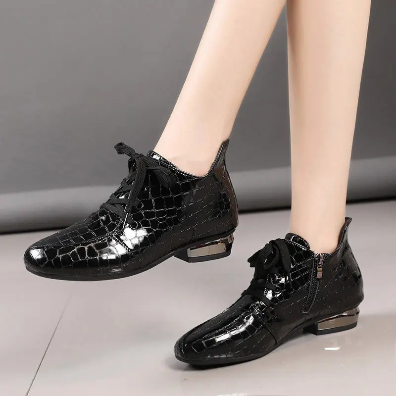 FHANCHU Soft PU Leather Women Naked Boots,Winter Shoes,Low Heel,Ankle Botas,Pointed Toe,Front Lace-up,Side Zip,Black,Dropship
FHANCHU Soft PU Leather Women Naked Boots,Winter Shoes,Low Heel,Ankle Botas,Pointed Toe,Front Lace-up,Side Zip,Black,Dropship