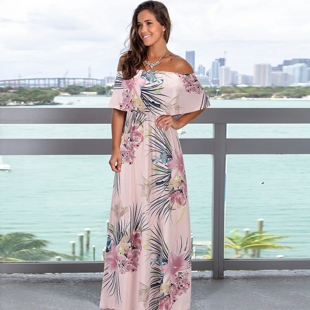 Women Summer Sexy Strapless Beach Dress Off The Shoulder Short Sleeve Midi Boho Robe Longue Femme Flower Floor Length Vestido
Women Summer Sexy Strapless Beach Dress Off The Shoulder Short Sleeve Midi Boho Robe Longue Femme Flower Floor Length Vestido