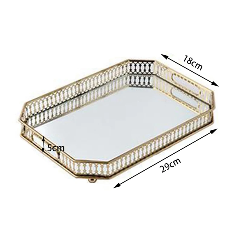 Rectangluar Gold Mirror Tray, Glass Cosmestic Jewelry Organizer Tray Decorative Tray for Storage Perfume,Trinket Etc
Rectangluar Gold Mirror Tray, Glass Cosmestic Jewelry Organizer Tray Decorative Tray for Storage Perfume,Trinket Etc