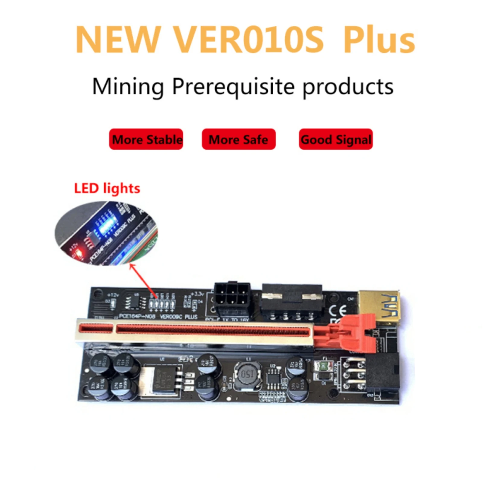 10 шт., Райзер 010S Plus PCI-E Pcie, светодиодный Райзер, PCI Express адаптер, двойной USB 3,0 кабель 1X 16X для майнера BTC
10 шт., Райзер 010S Plus PCI-E Pcie, светодиодный Райзер, PCI Express адаптер, двойной USB 3,0 кабель 1X 16X для майнера BTC
